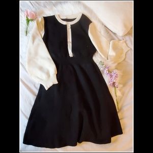 *Clearance*❗❗New (NWOT) Elegant Black & White Colorblock Knitted Dress